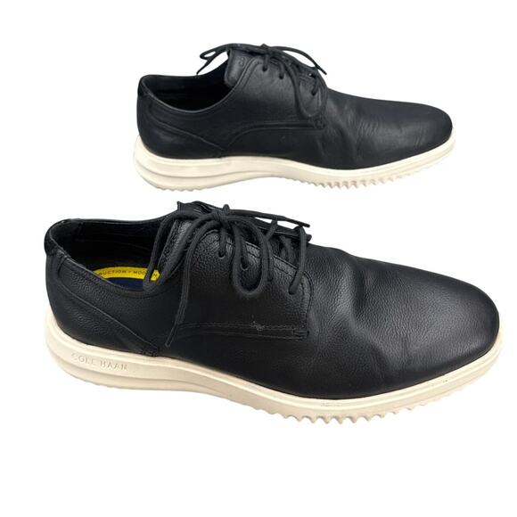 Cole Haan Grand Black Leather Lace Up Oxford Sneaker Shoe Men 10.5 - Picture 5 of 8